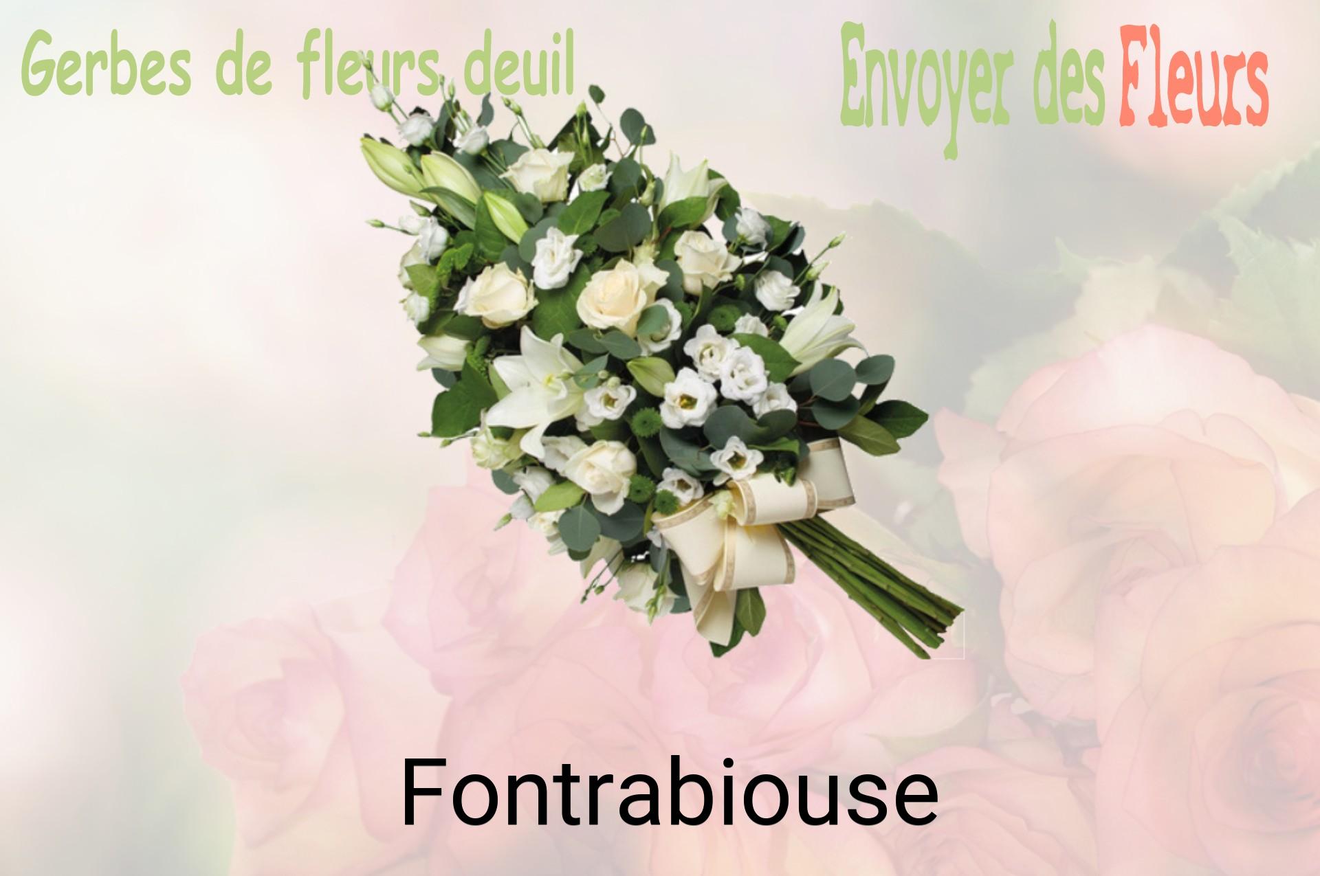 Gerbe de fleurs de deuil livrée à Fontrabiouse
